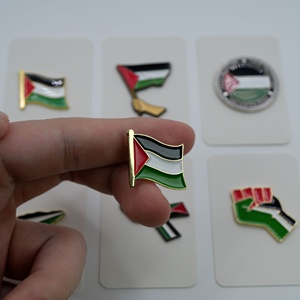 Ensemble de badges en émail personnalisés avec drapeau et carte de Palestine modernes, emblèmes nationaux palestiniens pour la décoration de téléphone - Product Image 6