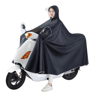 Impermeable y Cortavientos, <span class=keywords><strong>Chubasquero</strong></span> de Viaje para Adultos, Oxford Grueso, Doble Visera Extraíble, Poncho de Lluvia para Ciclismo, Bicicleta Eléctrica - Product Image 1