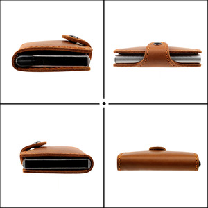 Portafoglio in Vera Pelle con Clip Portadenaro in Metallo Antifurto in Lega di Alluminio, Doppio Scomparto, Novità 2024 - Product Image 5