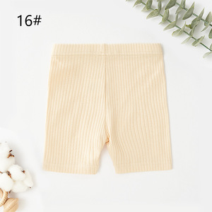 Shorts de vélo côtelés unis extensibles en coton biologique pour bébés et enfants, leggings courts en gros - Product Image 5