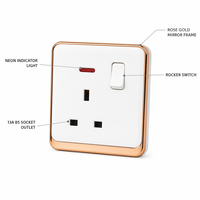 Prise murale électrique 13A au Royaume-Uni, nouvelle conception de panneau incurvé, durable, taille 90*86, pour la décoration intérieure et les projets