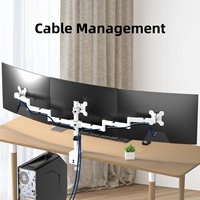 MD6463W 13 "-27" 10kg Bras articulé à triple moniteur économique Support de bureau à 3 écrans Support pour ordinateur Support VESA