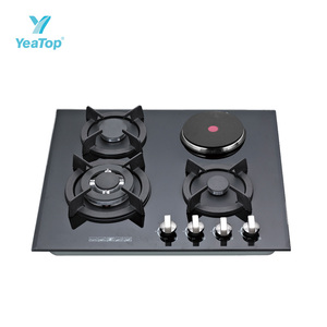 Cuisinière à gaz et électrique encastrable de haute qualité, plaque de cuisson en verre trempé à 4 brûleurs, cuisinière encastrable pour cuisine - Product Image 3