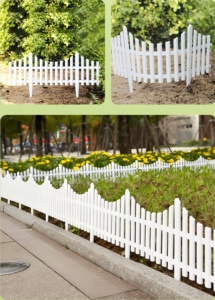 Lightweight Flexible Waterproof Eco-Friendly Easily Assembled Customized Color Garden <b>Plastic</b> Picket Fence Panels (L60cm*H32cm) - Product Image 5