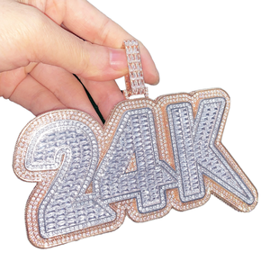 จี้มอสซาไนต์ 24K ชุบทองคำสีกุหลาบ ทรงเจ้าหญิง ประดับแบบช่อง ดีไซน์สวยงาม เครื่องประดับหรูหราสำหรับทุกเพศ - Product Image 1