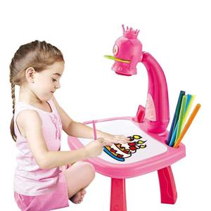 Table de Dessin et de Peinture Éducative pour Enfants avec Projection, Table à Gribouiller Flexible et Rotative en Plastique - Product Image 1