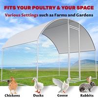Vente Flash : Poulailler Dôme Détachable Taille Personnalisable en Acier Galvanisé avec Bâche Imperméable pour l'Élevage Extérieur de Poulets et Canards