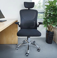 Chaise de bureau ergonomique en maille avec appui-tête réglable et roues silencieuses Chaise de direction pivotante de qualité supérieure pour la maison et le bureau