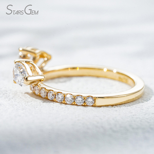 แหวนเพชรทรงหยดน้ำ 1.04 กะรัต 4*6 มม. จาก Starsgem เพชรเลี้ยงในห้องปฏิบัติการ (สี D) ทองคำแท้ 18K ดีไซน์หรูหราสำหรับทุกเพศ เหมาะสำหรับสวมใส่ทุกวัน - Product Image 5