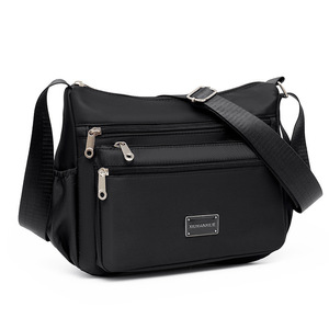 Women's Shoulder Bag Nylon Canvas Large Capacity Multi Compartment Durable Everyday Use Purple - Product Image 3