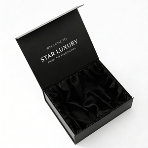กล่องของขวัญแบบแข็งพับได้แม่เหล็ก บรรจุภัณฑ์กระดาษเครื่องสำอางสั่งทำพิเศษสุดหรู พร้อมซับในผ้าไหม โรงงานผลิตบรรจุภัณฑ์ตามสั่ง - Product Image 1