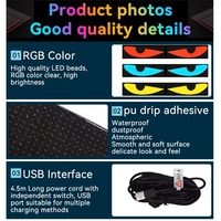 Écran LED avec animations personnalisées, affichage œil de démon, yeux clignotants, accessoires intérieurs, kit pare-brise de voiture