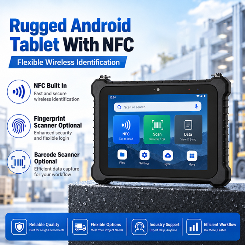 Rugged <strong>Android</strong> <strong>Tablet</strong> With NFC Built In Fingerprint Scanner Optional Barcode Scanner Optional For Warehouse Management