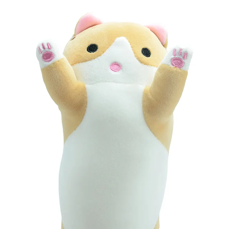 Custom 2022 Wholesale Cartoon Cat Animals Stuffed Soft Toys Comfort Plush Pillow Long Toy Cat