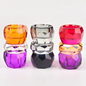 Bougeoirs bicolores en cristal de vente directe de fabrication fine en gros stéréo 3d à bas prix