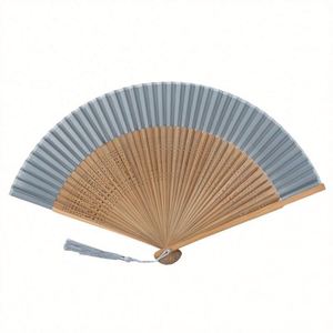 21cm Luxury White Silk Foldable Bamboo Hand Fan High Quality Traditional Folk Art Carved Vintage Angel for Weddings Halloween - Product Image 2