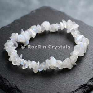 RozRin <b>Crystals</b> Natural Quartz <b>Chip</b> Beaded Stretch Bracelet Bohemian Style Unisex Jewelry Gift - Product Image 2