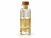 Bofanghong Bouteille diffuseur de parfum en verre transparent gaufré 160 ml, motif rayé vertical, bouteille d'arôme vide avec bouchon en liège