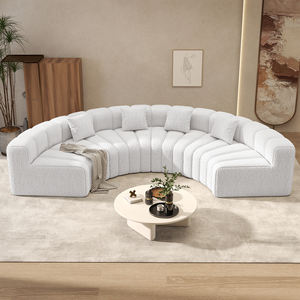 Sofá Convertible Extensible Cuadrado de Terciopelo Lujoso, Sin Ensamblaje, Respaldo Ergonómico, Esponja, Muebles para Sala de Estar/Apartamento - Product Image 1