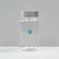 Bouteille ronde en PET de 200 ml, couleur semi-transparente, col de 38 mm, conteneur en plastique de qualité alimentaire pour les compléments alimentaires, les bonbons, les poudres, l'emballage