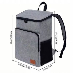 Mochila Nevera Grande Aislada para Almuerzo - Bolsa Refrigerante Rectangular de Tela Oxford Impermeable con Forro de PEVA - Product Image 6