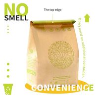 Sac poubelle biodégradable à soufflets latéraux en amidon de maïs pour déchets alimentaires de cuisine, vente en gros, offre spéciale
