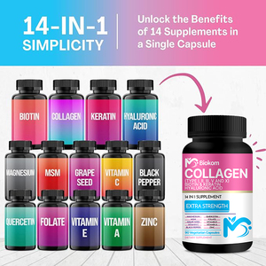 OEM özel etiket bitkisel yüz beyazlatma <span class=keywords><strong>E</strong></span> vitamini biyotin Kerotin kollajen kapsül takviyesi cilt beyazlatma ve Anti Aging için - Product Image 5