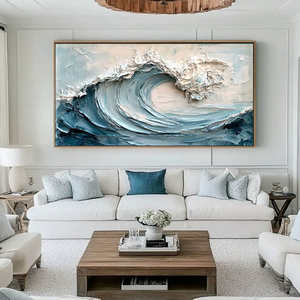 لوحة زيتية تجريدية كبيرة حديثة مصنوعة يدويًا للبيع بالجملة، فن جداري على القماش للديكور المنزلي، لوحة زيتية ثلاثية الأبعاد ذات نسيج ملموس - Product Image 5