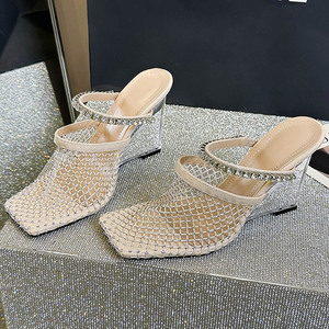 Sandalias de Mujer con Plataforma y Tacón de Cuña, Cómodas y Elegantes, Antideslizantes, de Malla, para Primavera/Verano, para Exteriores, Aceptamos OEM - Product Image 4