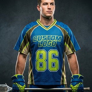 Haut de sport multifonctionnel unisexe en jersey 100 % polyester respirant à manches courtes, col en V, blocs de couleur, imprimé par transfert thermique - Product Image 6