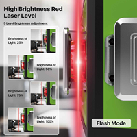 Niveaux laser DEGLASERS de qualité industrielle, faisceau rouge super lumineux 120 mW, batterie Li-ion rechargeable durable, nivellement de haute précision