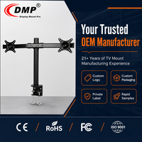 Nouveau support de bureau DMP à double pince incurvée réglable pour moniteurs LCD/LED de 13 à 27 pouces
