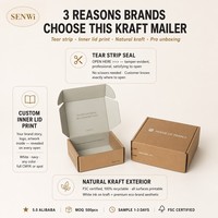 Boîte d'expédition personnalisée en kraft avec bande déchirable, impression personnalisée sur le couvercle intérieur, impression sur toute la surface pour l'emballage d'abonnements de la marque Eco DTC