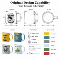 Vente en gros de souvenirs d'anniversaire de mariage et de vacances d'affaires coffret cadeau pour papa et fête des pères mug coffret cadeau tasse créative en céramique