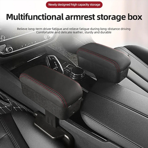 Organisateur de rangement pour accoudoir de voiture, coussin rehausseur pour <span class=keywords><strong>console</strong></span> <span class=keywords><strong>centrale</strong></span>, repose-coude pour fente de siège auto, porte-bouteille d'eau - Product Image 4