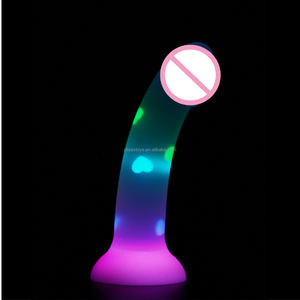Fabrik Direkt verkauf Glow in the Dark Liebes herzen Weicher Silikon dildo Buntes Sexspielzeug für Frauen Spielzeug für Erwachsene - Product Image 5