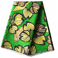 Tissu imprimé africain en cire Ankara 100% polyester, 6 yards par pièce, pour vêtements