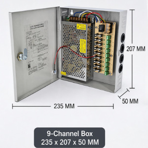 Boîtier d'alimentation CCTV 12V 10A 9 canaux 120W, alimentation centralisée DC à découpage pour systèmes de surveillance - Product Image 5