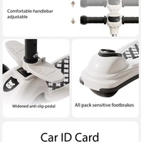 Trottinette à 3 roues pour enfants avec panier, guidon réglable, lumière LED Bluetooth, frein à pied complet pour enfants de 3 à 14 ans