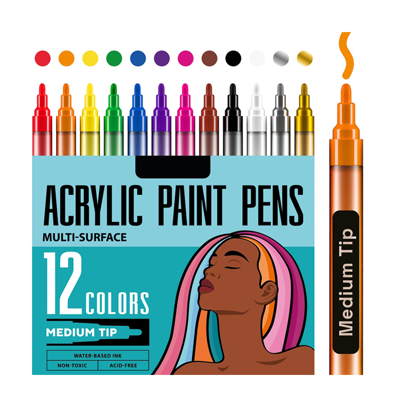 Набор фломастеров на водной основе для перманентного творчества, набор акварельных маркеров для камней, дерева, керамической ткани, цвета на заказ