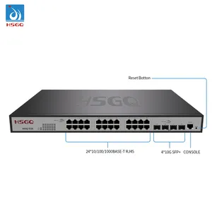 HSGQ-5528 OEM/ODM Fiber Optical 24*GE RJ45 + 4*10G SFP+ Uplink Ports 28 port L3 Managed Switch
