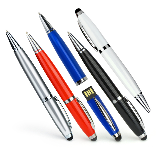 Customized Logo High Quality Metal Business Corporate Gift USB 2.0 Ballpoint Pen with Flash Drive