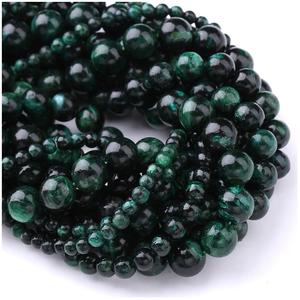 Loose <strong>Beads</strong> Natural <strong>Emerald</strong> Round <strong>Beads</strong> Hand-woven <strong>Emerald</strong> Crystal Bracelet Necklace Jewelry Accessories Material - Product Image 2