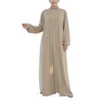 Abaya personnalisée pour l'Aïd, couleur unie, modeste, pour femmes, tissu de qualité supérieure, ensemble d'abaya islamique