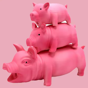 Con chó đồ chơi Squeaky Pig-shaped đồ chơi, một tương tác vật nuôi nhai đồ chơi với một squeaking âm thanh - Product Image 1