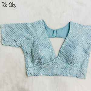 ชุดแต่งงาน,เสื้อสตรีเนื้อผ้า Faux Georgette สไตล์ Sabyasachi มีผู้อ่านลำดับสำหรับผู้ค้าส่งจากสุราษฎร์อินเดีย - Product Image 3