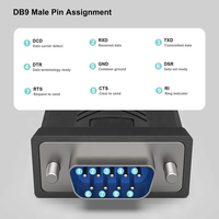 Cable adaptador serie USB 2,0 negro personalizado de 1m, conector USB RS232 DB9 de velocidad para portátiles, Puerto 10A/16A, corriente nominal para FPC