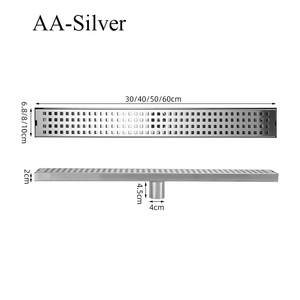OEM Modern Rectangular Large Displacement Stainless Steel Odor-proof <b>Brushed</b> Surface Floor <b>Drain</b> Warranty for Bathroom - Product Image 4