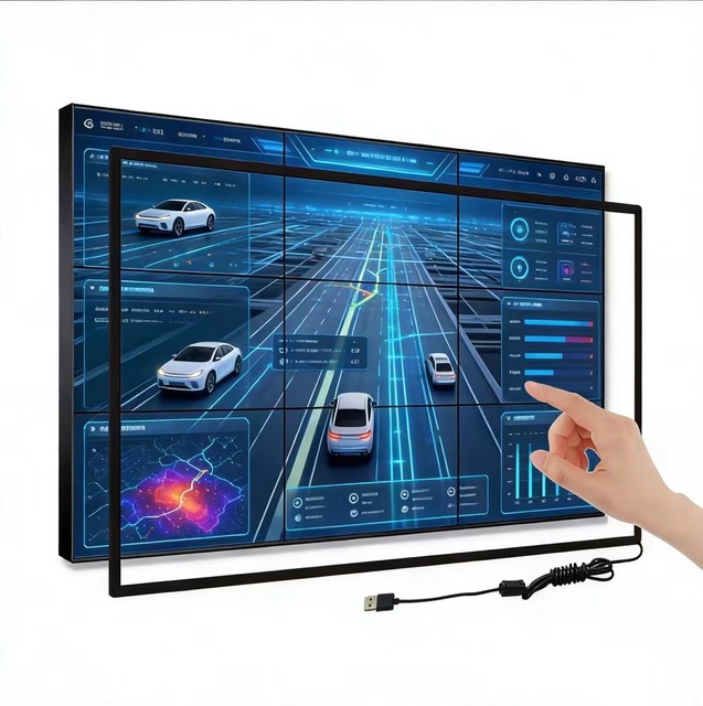 YINGTOUCH 21.5-Inch Open Frame Infrared Touch Screen IP65 Rated Scratch Resistant Commercial Advertising Display Black 16:9 USB