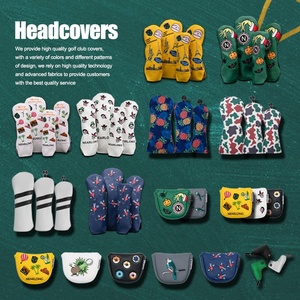 Accessoires de golf populaires : Housses de tête de club de golf en cuir PU <span class=keywords><strong>pour</strong></span> <span class=keywords><strong>driver</strong></span> en bois, et Entraîneur de grip de golf Jacquard - Product Image 5
